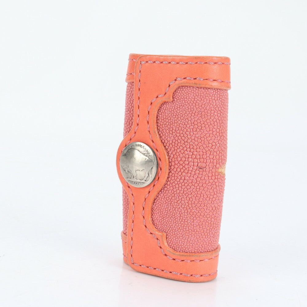 スティングレイ レザー キーケース 4連 キーリング 本革 ピンク レディース MMM CL86-24