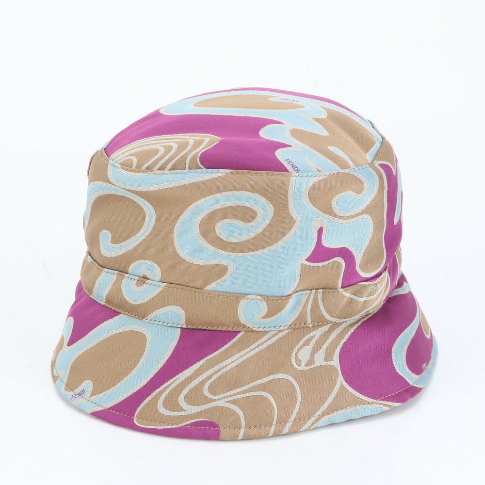 美品 フェンディ マーブル バケット ハット ファッション 帽子 レディース EEE CQ7-2