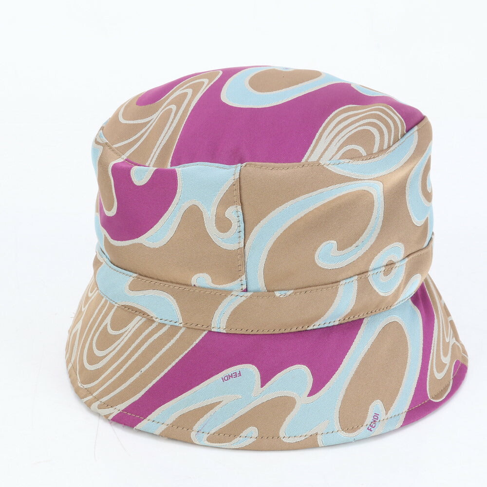 美品 フェンディ マーブル バケット ハット ファッション 帽子 レディース EEE CQ7-2