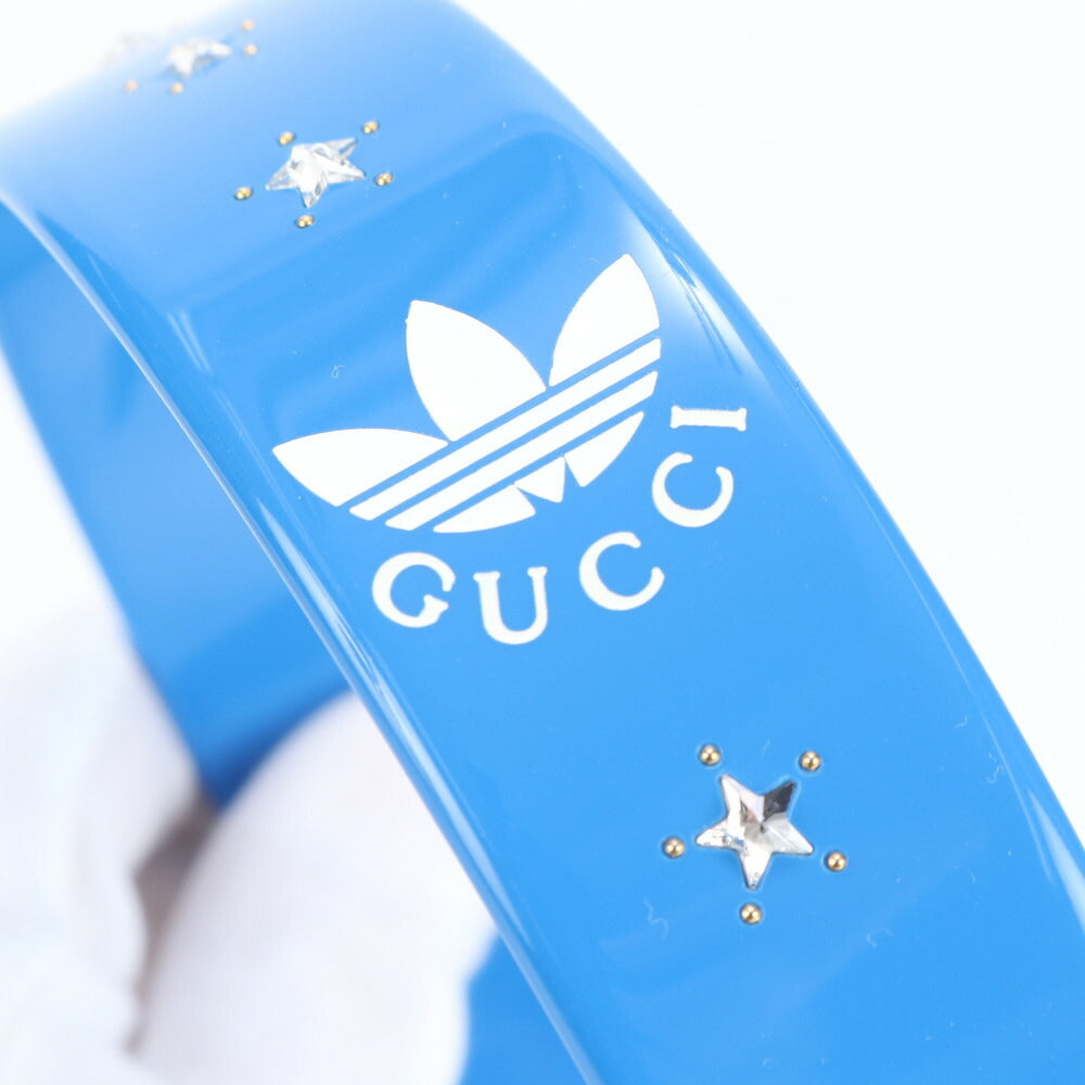 新品同様 グッチ × アディダス トレフォイル カチューシャ スター ビジュー スタッズ ヘアアクセサリー レディース EEE CQ6-4