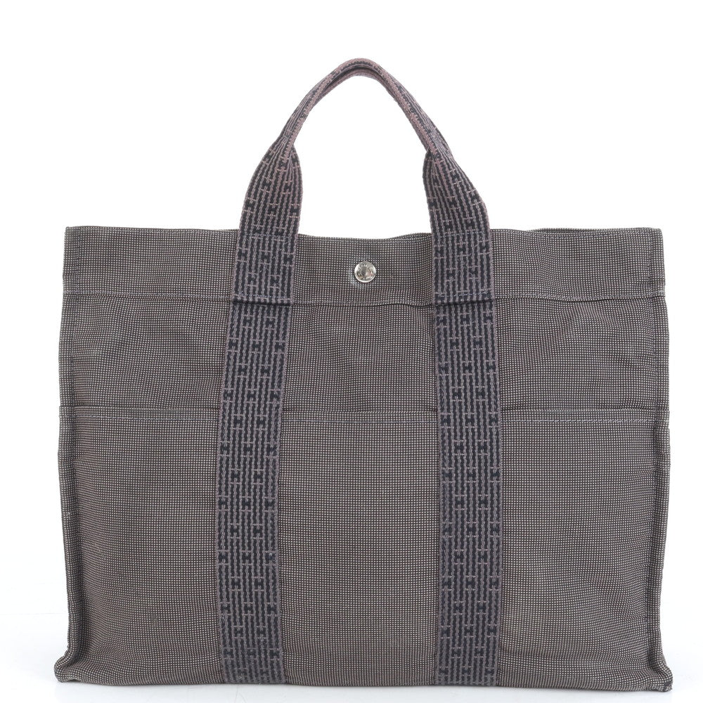 極美品 エルメス エールライン MM トート バッグ ショルダー ビジネス 通勤 書類鞄 A4 紳士 仕事 グレー メンズ RRE CQ38-7