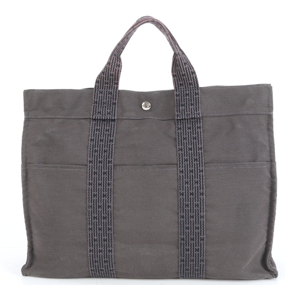 極美品 エルメス エールライン MM トート バッグ ショルダー ビジネス 通勤 書類鞄 A4 紳士 仕事 グレー メンズ RRE CQ38-7