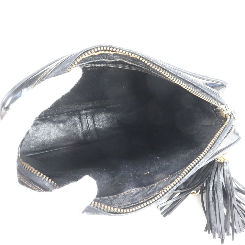 極美品 シャネル シリアルシール付 マトラッセ レザー タッセル ショルダーバッグ 斜め掛け ハンド トート レディース RRE CR2-1