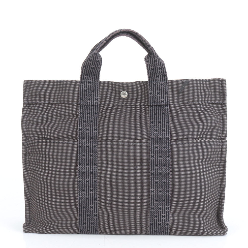 極美品 エルメス エールライン MM トート バッグ ショルダー ビジネス 通勤 書類鞄 A4 グレー 紳士 メンズ ECE CR5-2