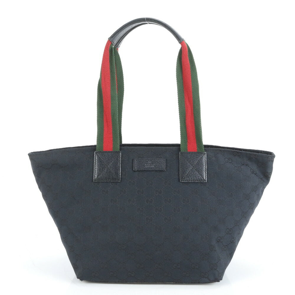 美品 グッチ GG キャンバス シェリー ライン レザー トート バッグ 肩掛け ショルダー ハンド 131230 レディース ERE CR11-1