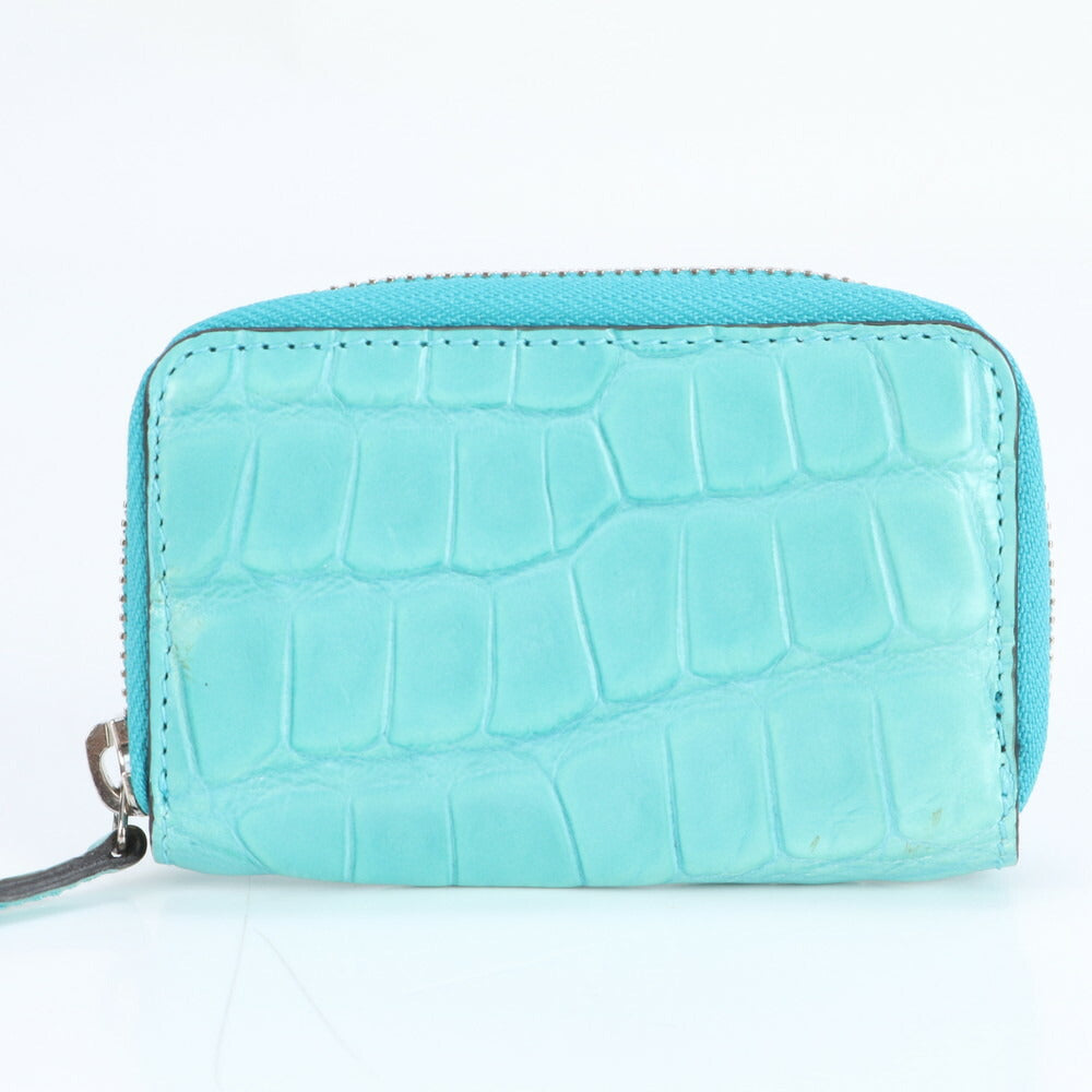 極美品 グッチ クロコダイル エンボス レザー コインケース コンパクト ウォレット カードケース 250983 レディース RRE CR24-7