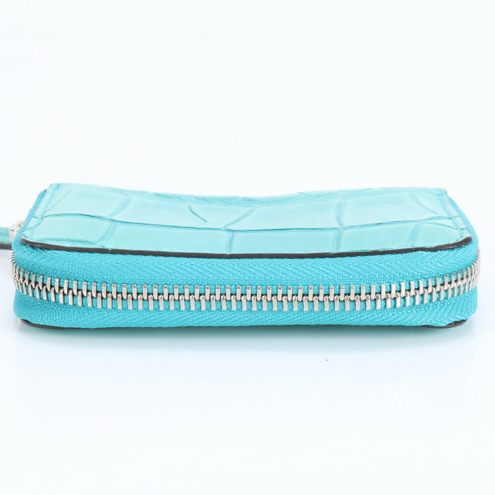 極美品 グッチ クロコダイル エンボス レザー コインケース コンパクト ウォレット カードケース 250983 レディース RRE CR24-7