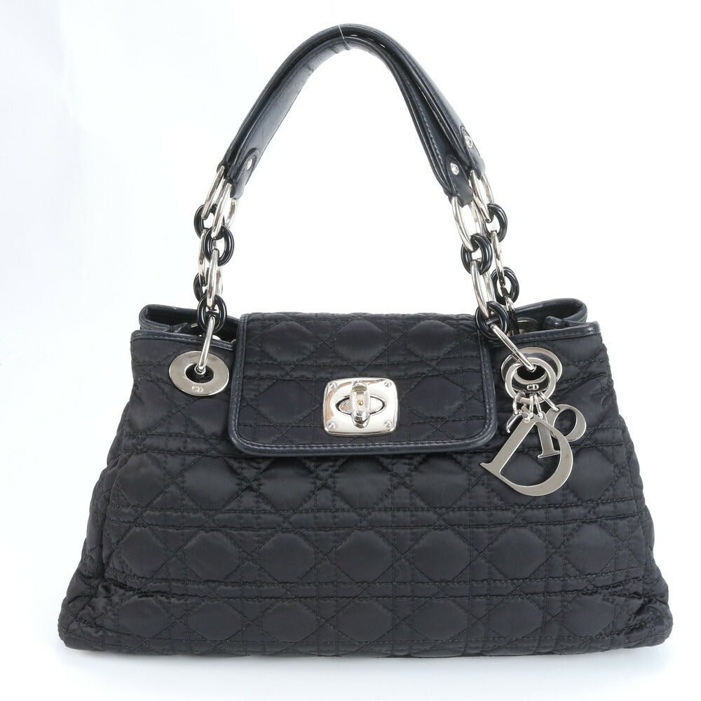 極美品 クリスチャンディオール カナージュ レザー トート バッグ 肩掛け ショルダー ハンド ブラック 黒 レディース RRE CR24-2