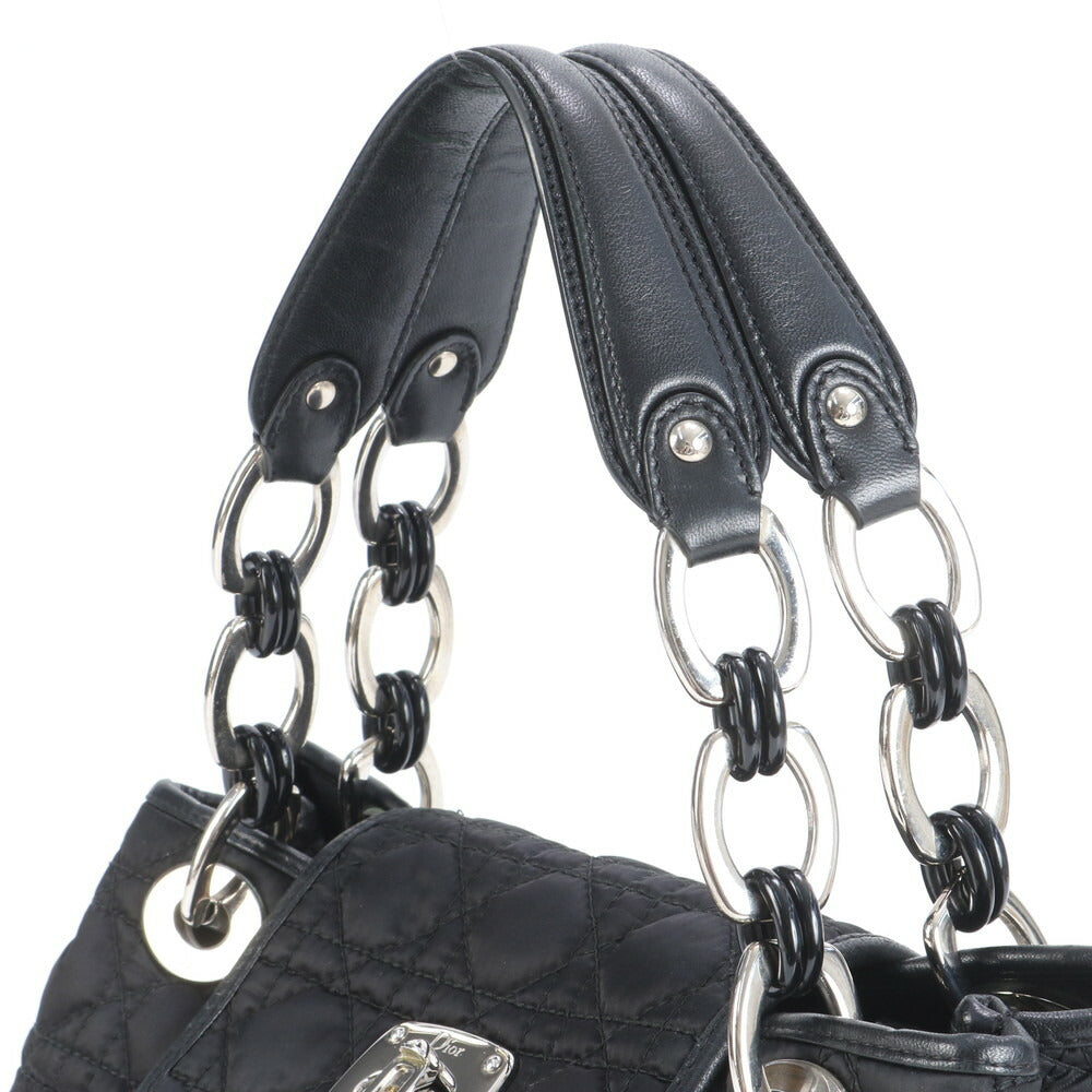 極美品 クリスチャンディオール カナージュ レザー トート バッグ 肩掛け ショルダー ハンド ブラック 黒 レディース RRE CR24-2