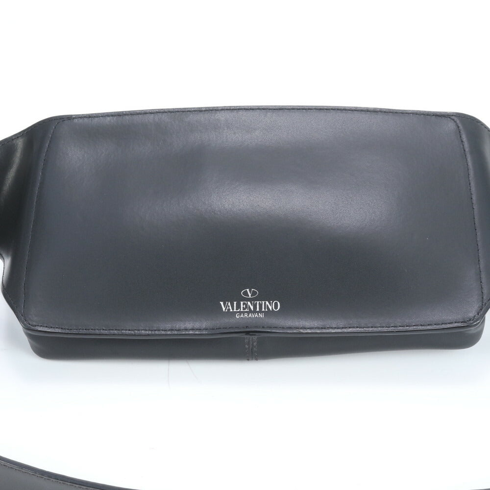 極美品 ヴァレンティノ ガラヴァーニ VLTN ロゴ レザー ボディバッグ 斜め掛け ボディ ウエストポーチ ショルダー メンズ RRE CR23-10