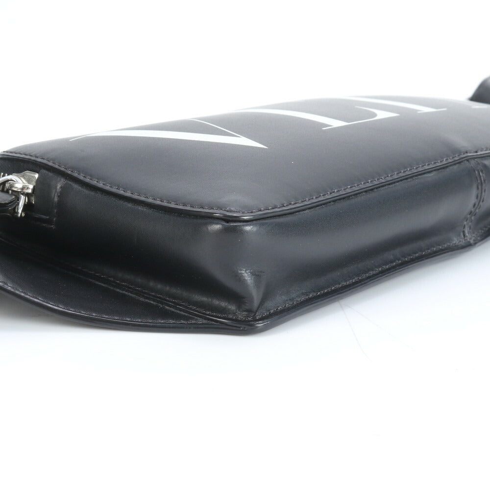 極美品 ヴァレンティノ ガラヴァーニ VLTN ロゴ レザー ボディバッグ 斜め掛け ボディ ウエストポーチ ショルダー メンズ RRE CR23-10