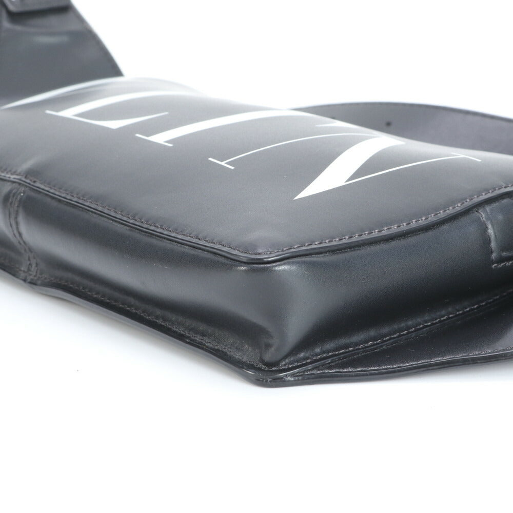 極美品 ヴァレンティノ ガラヴァーニ VLTN ロゴ レザー ボディバッグ 斜め掛け ボディ ウエストポーチ ショルダー メンズ RRE CR23-10