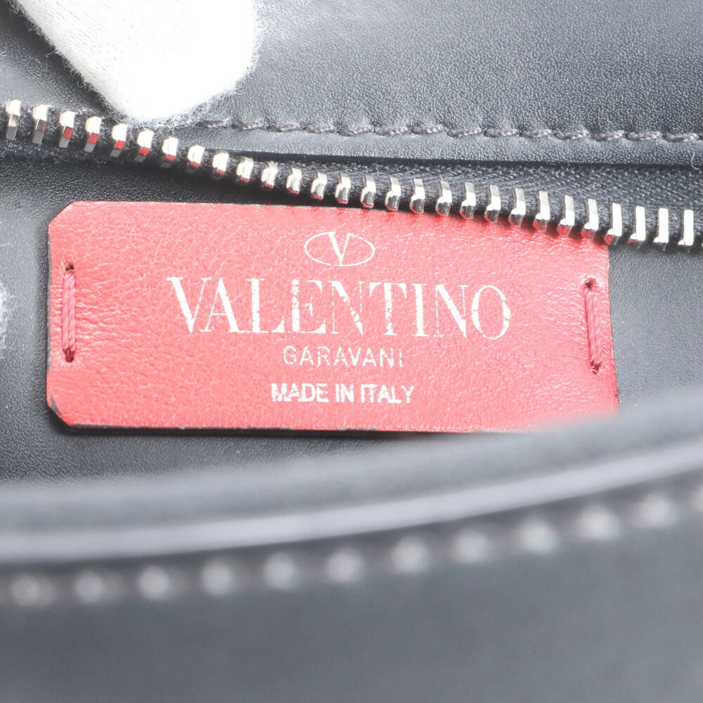 極美品 ヴァレンティノ ガラヴァーニ VLTN ロゴ レザー ボディバッグ 斜め掛け ボディ ウエストポーチ ショルダー メンズ RRE CR23-10