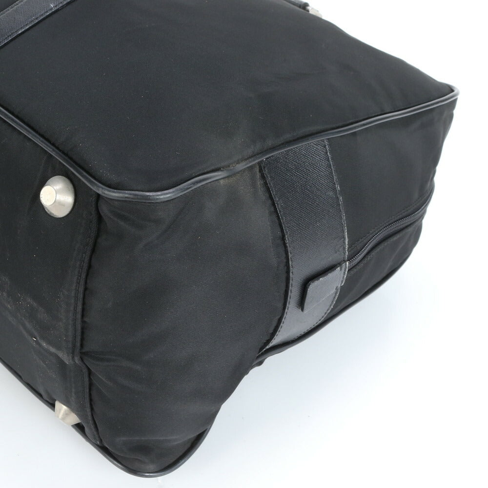 プラダ テスート ナイロン 三角ロゴ レザー ボストン バッグ 出張 旅行 トート ビジネス トラベル ブラック 黒 A4 メンズ RRE CR21-9