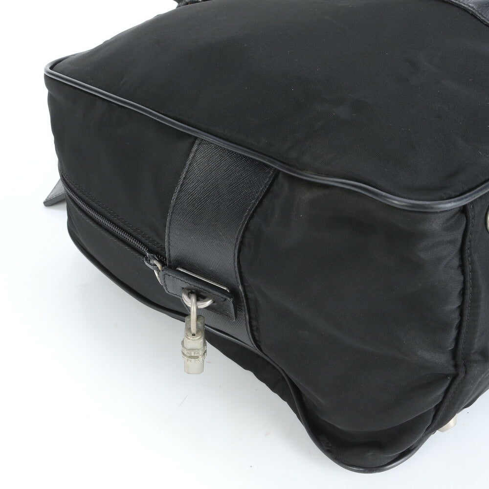 プラダ テスート ナイロン 三角ロゴ レザー ボストン バッグ 出張 旅行 トート ビジネス トラベル ブラック 黒 A4 メンズ RRE CR21-9