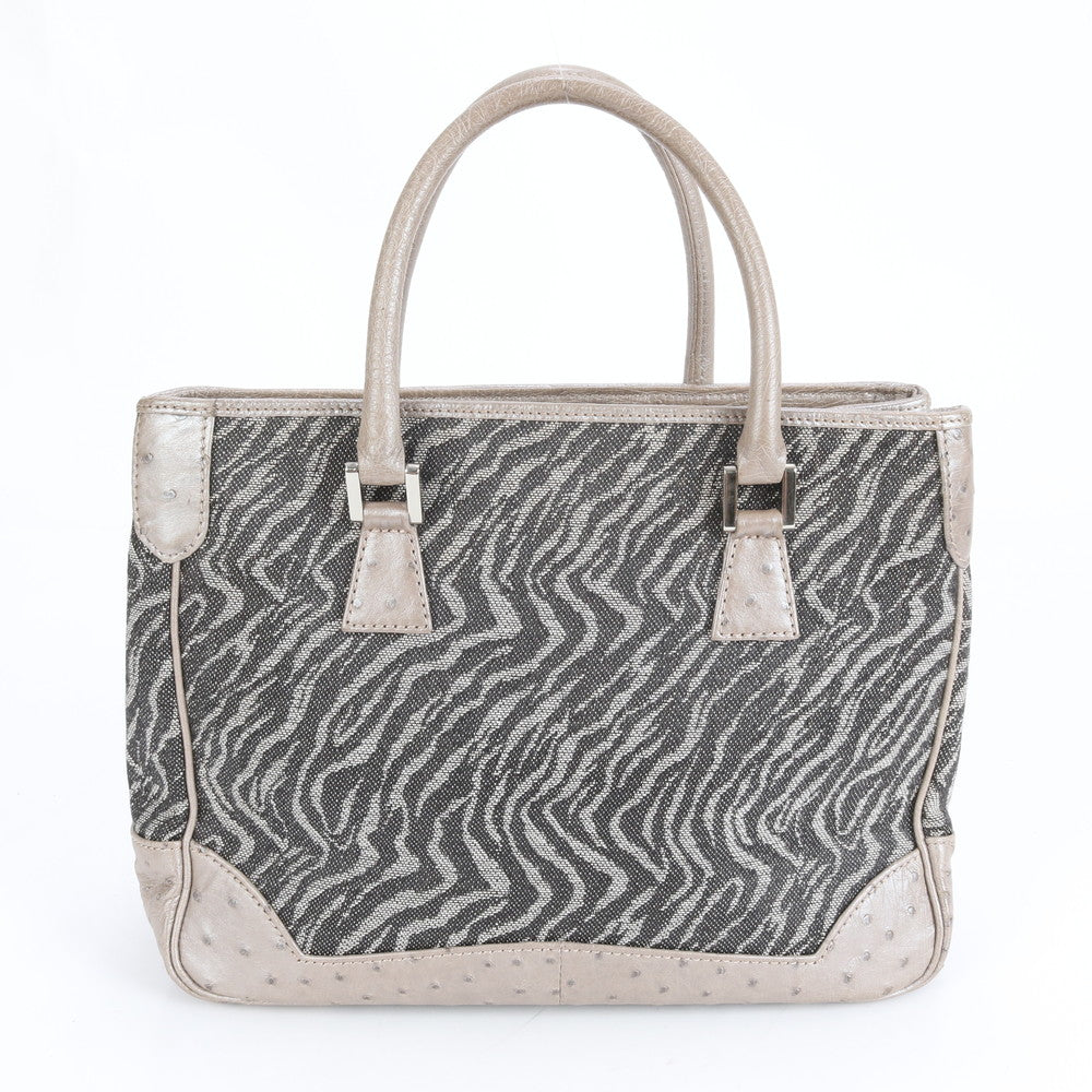 美品 Crystal Reptiles クリスタルレプティルズ オーストリッチ トート バッグ 肩掛け ショルダー ハンド レディース RRE CR28-7