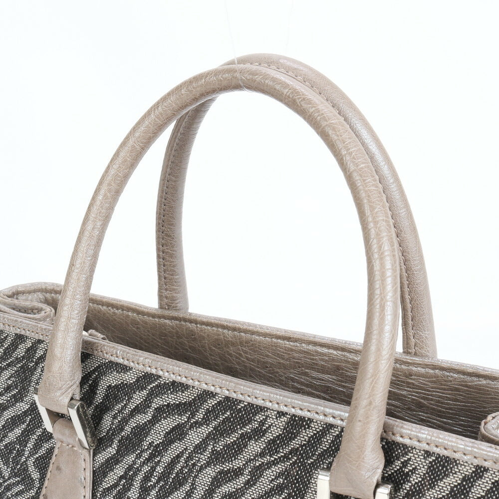 美品 Crystal Reptiles クリスタルレプティルズ オーストリッチ トート バッグ 肩掛け ショルダー ハンド レディース RRE CR28-7