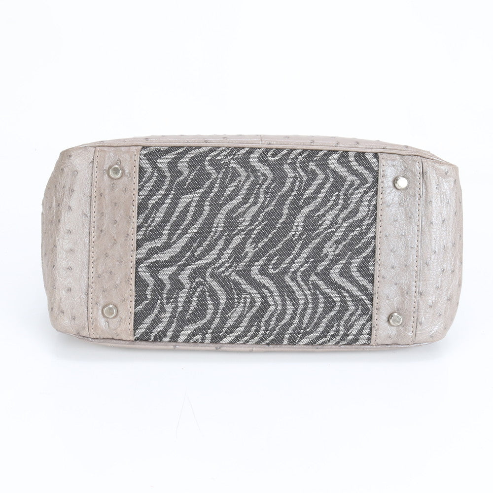 美品 Crystal Reptiles クリスタルレプティルズ オーストリッチ トート バッグ 肩掛け ショルダー ハンド レディース RRE CR28-7