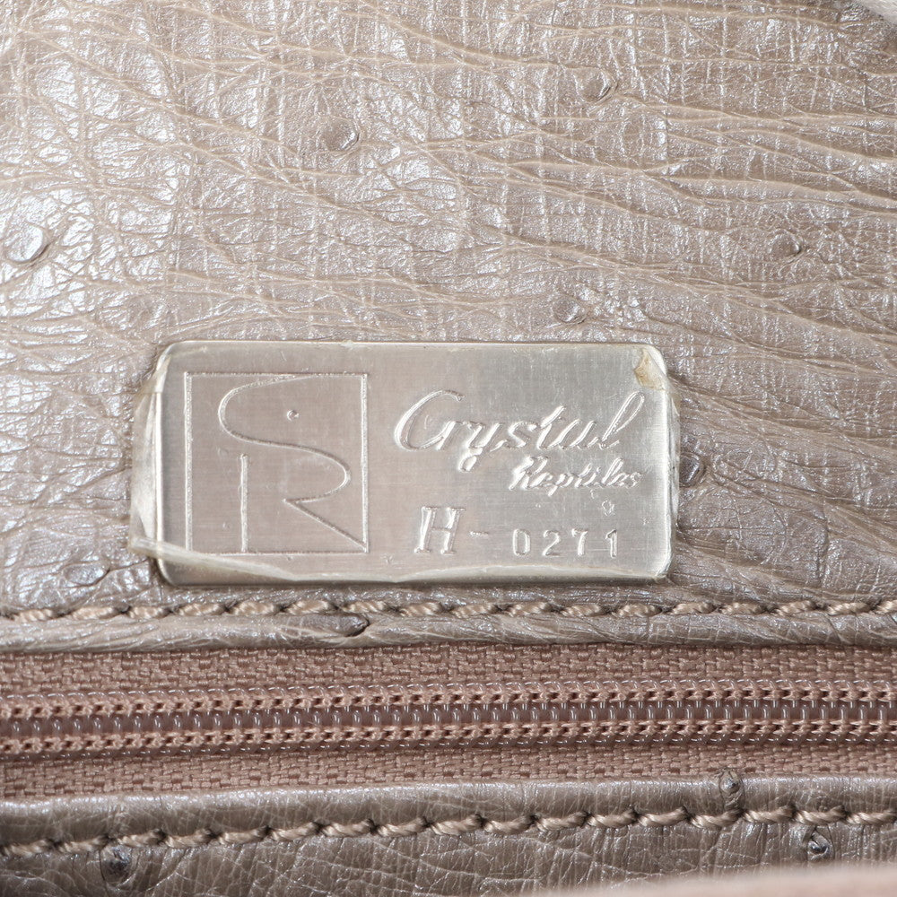 美品 Crystal Reptiles クリスタルレプティルズ オーストリッチ トート バッグ 肩掛け ショルダー ハンド レディース RRE CR28-7
