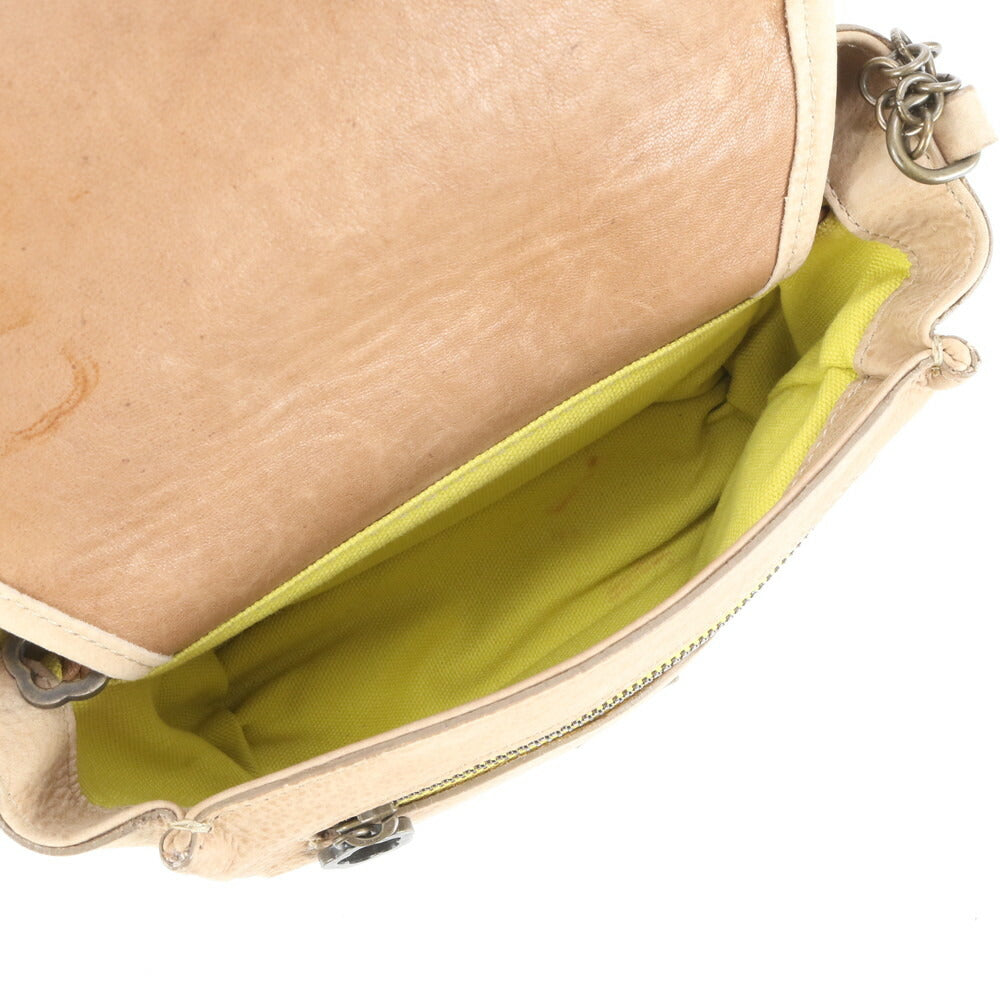 美品 tee Lisa ティーリサ ハラコ フラワー レザーチェーン 2WAY ショルダーバッグ 斜め掛け ハンド トート レディース EEE CR30-9