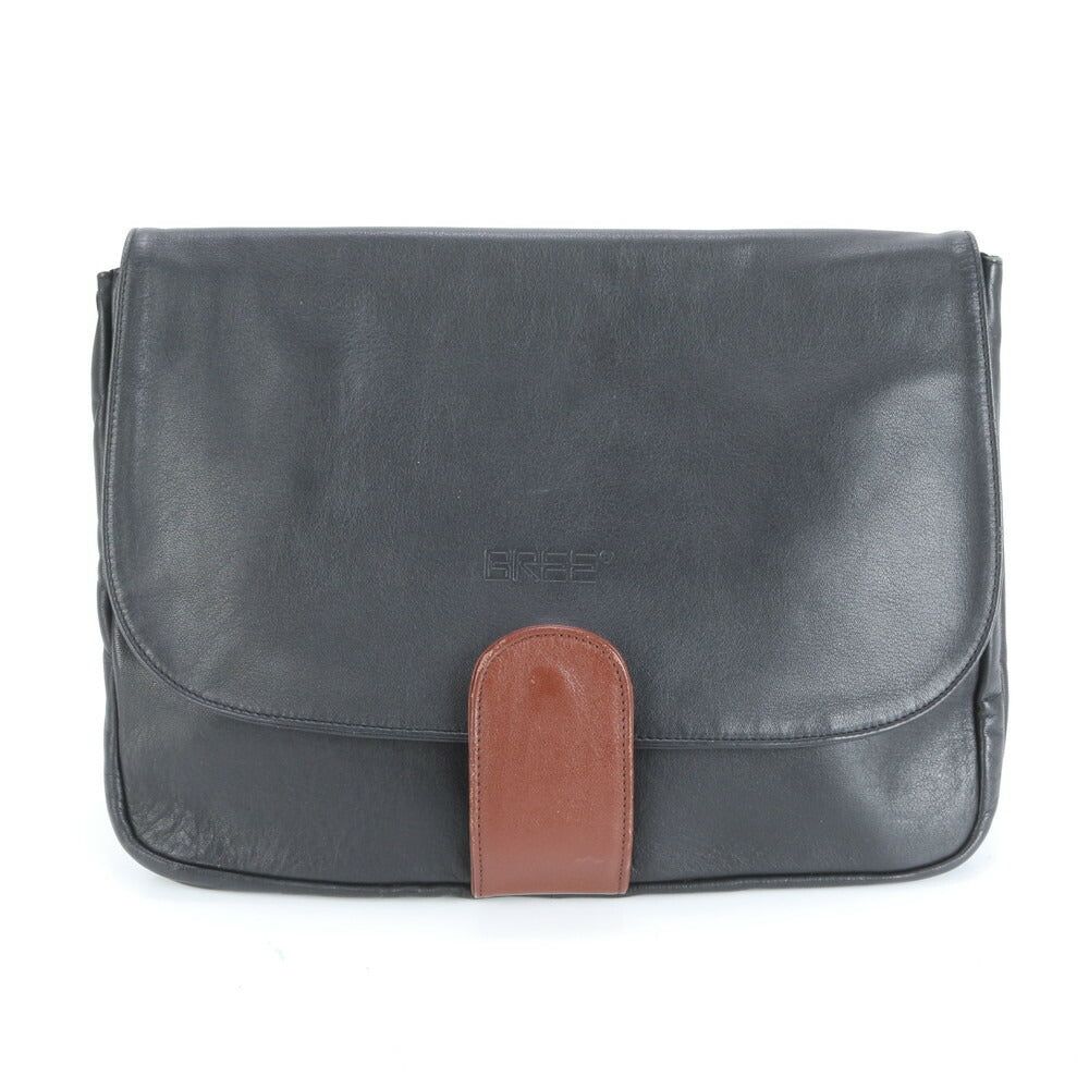 美品 ブリー レザー セカンドバッグ クラッチ ポーチ 通勤 ビジネス ブラック 黒 A4 本革 メンズ EUE CS13-2