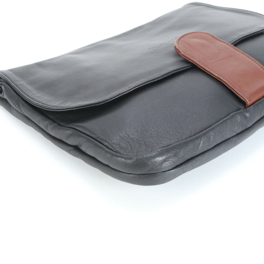 美品 ブリー レザー セカンドバッグ クラッチ ポーチ 通勤 ビジネス ブラック 黒 A4 本革 メンズ EUE CS13-2
