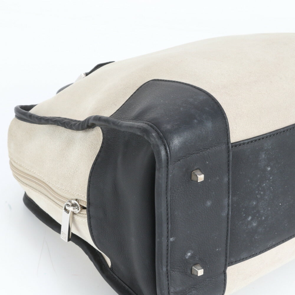 美品 ロエベ アナグラム アマソナ 32 ミニ ボストン レザー ハンドバッグ トート A4 ブラック 黒 レディース EUE CS14-8