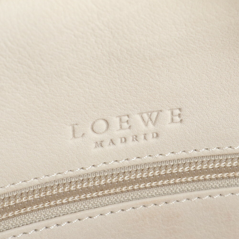 美品 ロエベ アナグラム アマソナ 32 ミニ ボストン レザー ハンドバッグ トート A4 ブラック 黒 レディース EUE CS14-8