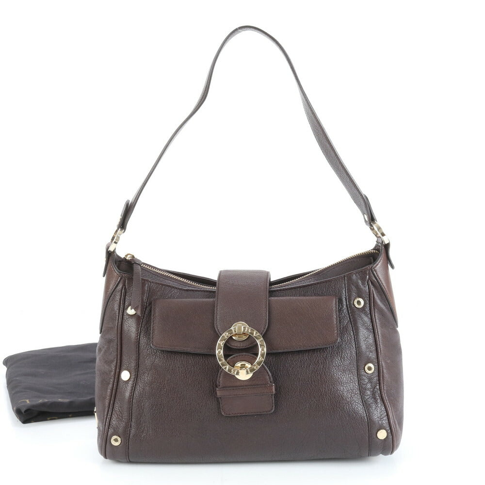 極美品 ブルガリ ブルガリブルガリ レザー ショルダーバッグ 肩掛け ショルダー ハンド ブラウン 茶色 レディース EEE CS17-6