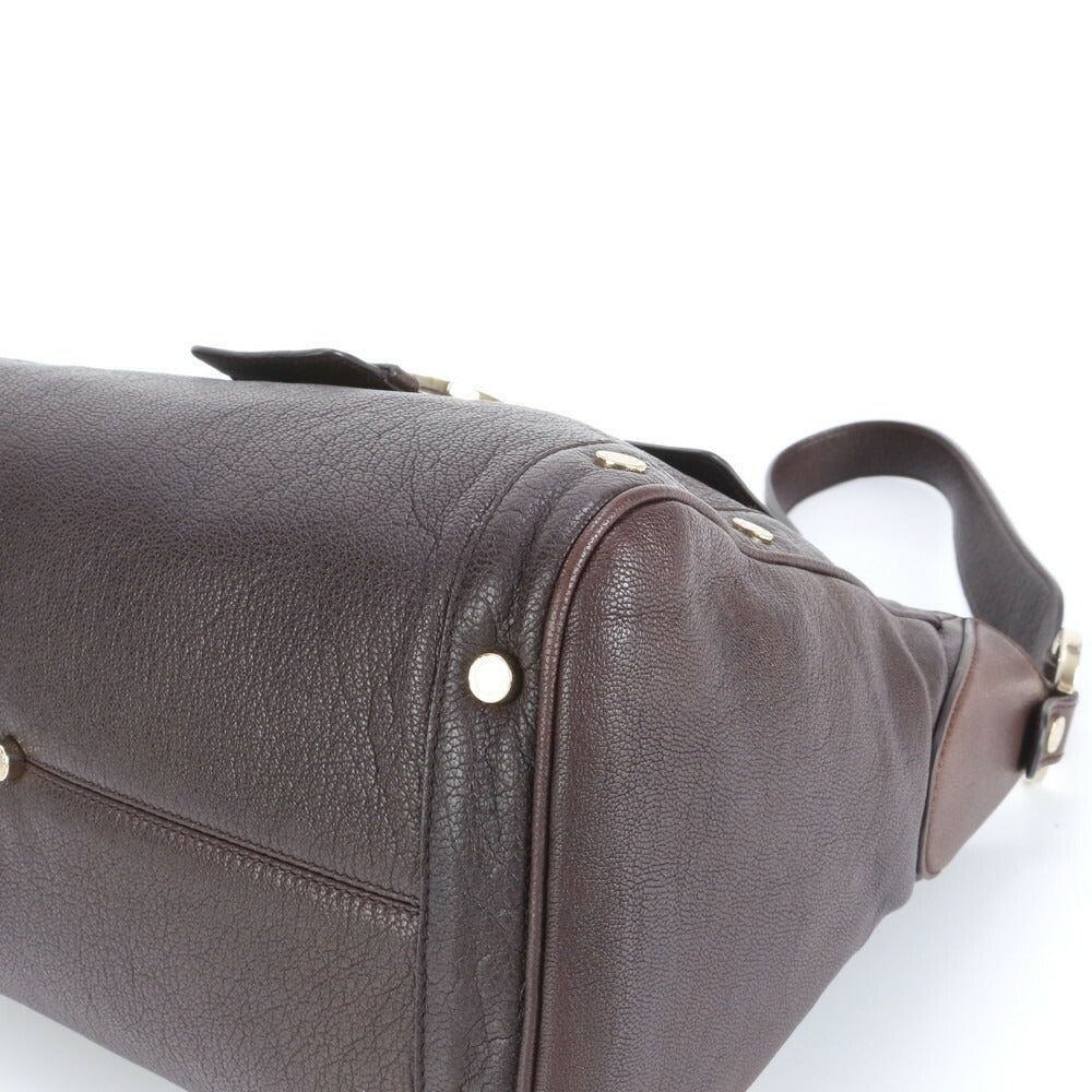 極美品 ブルガリ ブルガリブルガリ レザー ショルダーバッグ 肩掛け ショルダー ハンド ブラウン 茶色 レディース EEE CS17-6