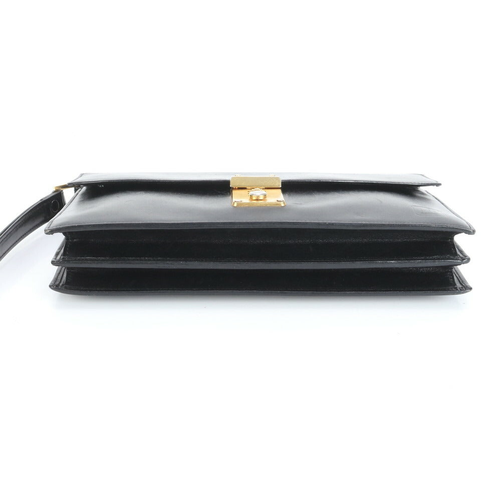 美品 ダンヒル レザー セカンドバッグ クラッチ ポーチ 通勤 ビジネス ブラック 黒 ゴールド 金具 メンズ EEE CS19-4