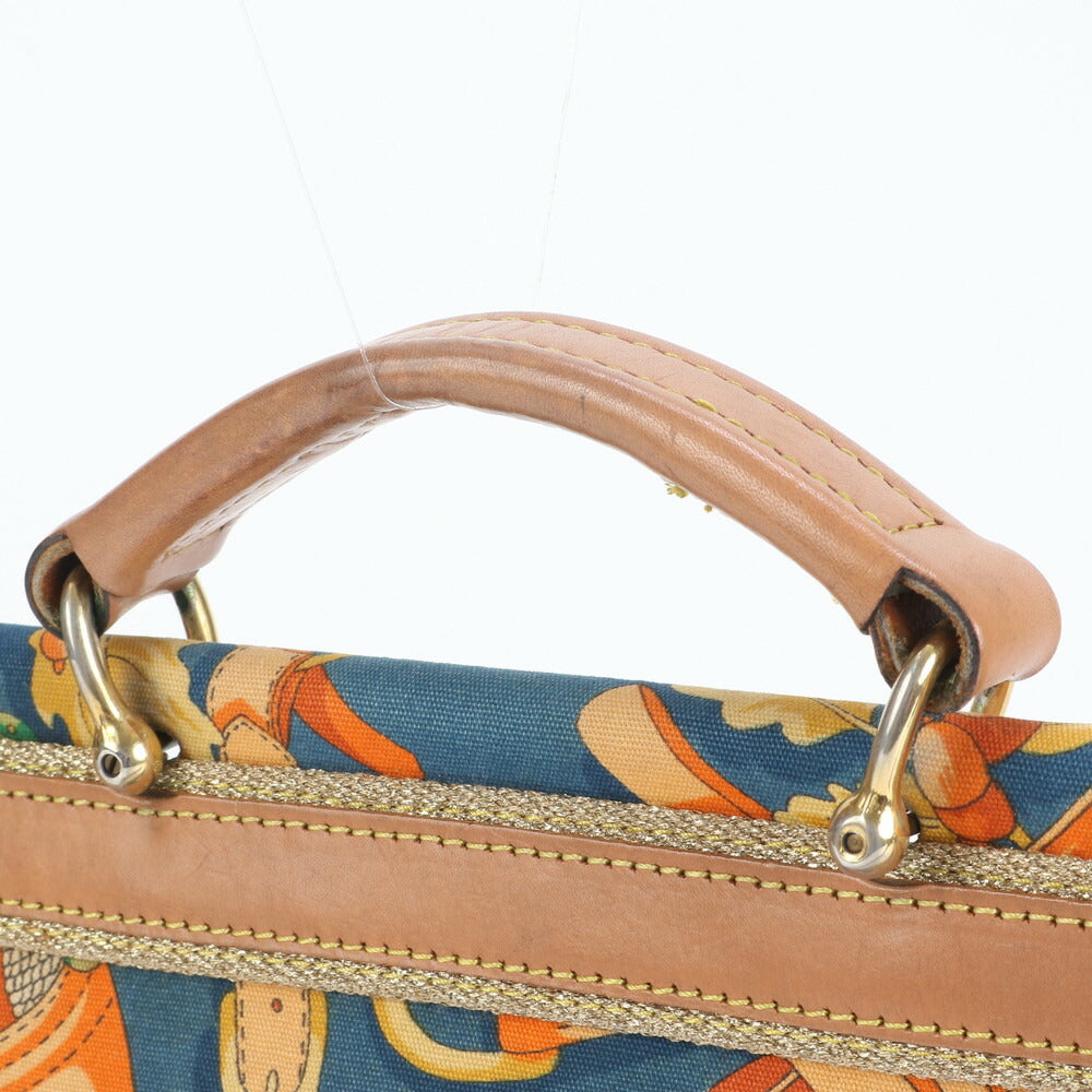 美品 ロエベ アナグラム レザー 2WAY ショルダーバッグ 肩掛け トート ハンド A4 マルチカラー レディース EEE CS27-7