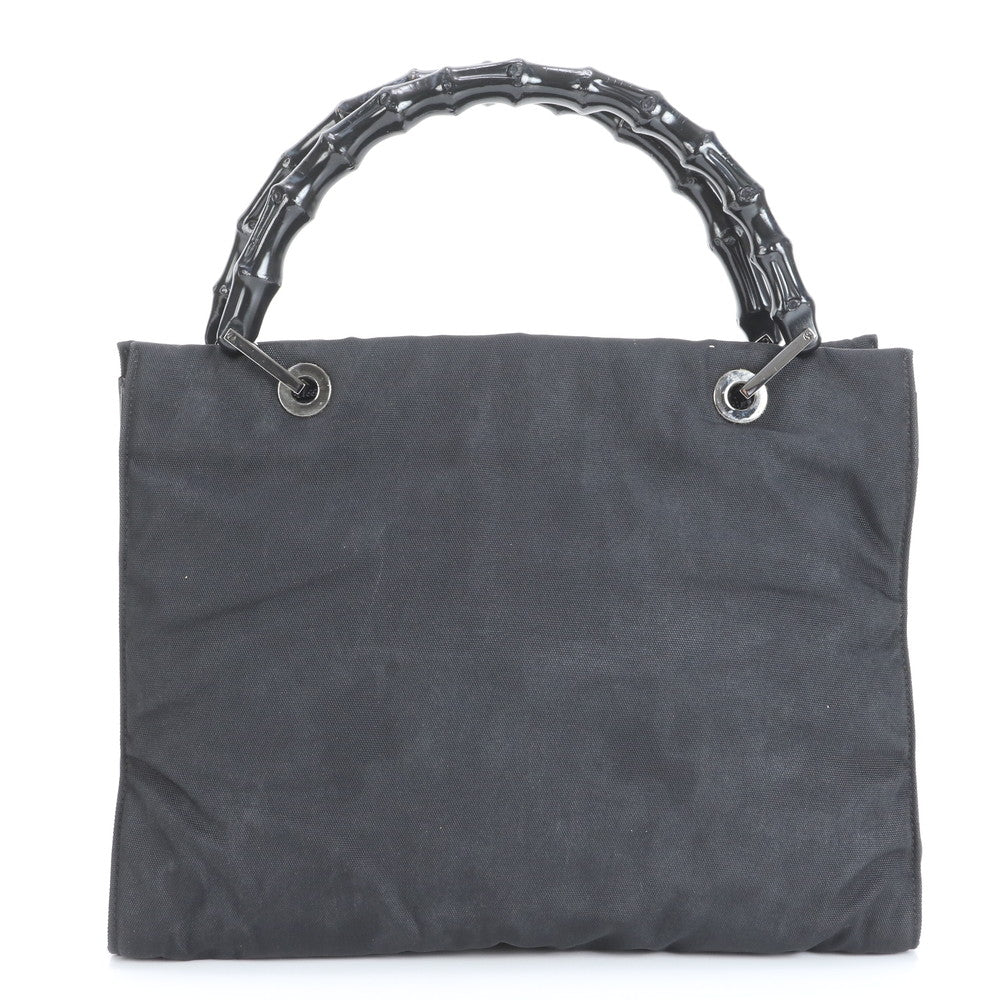 美品 グッチ バンブー レザー ハンドバッグ トート ブラック 黒 002 1016 レディース EEE CS27-2