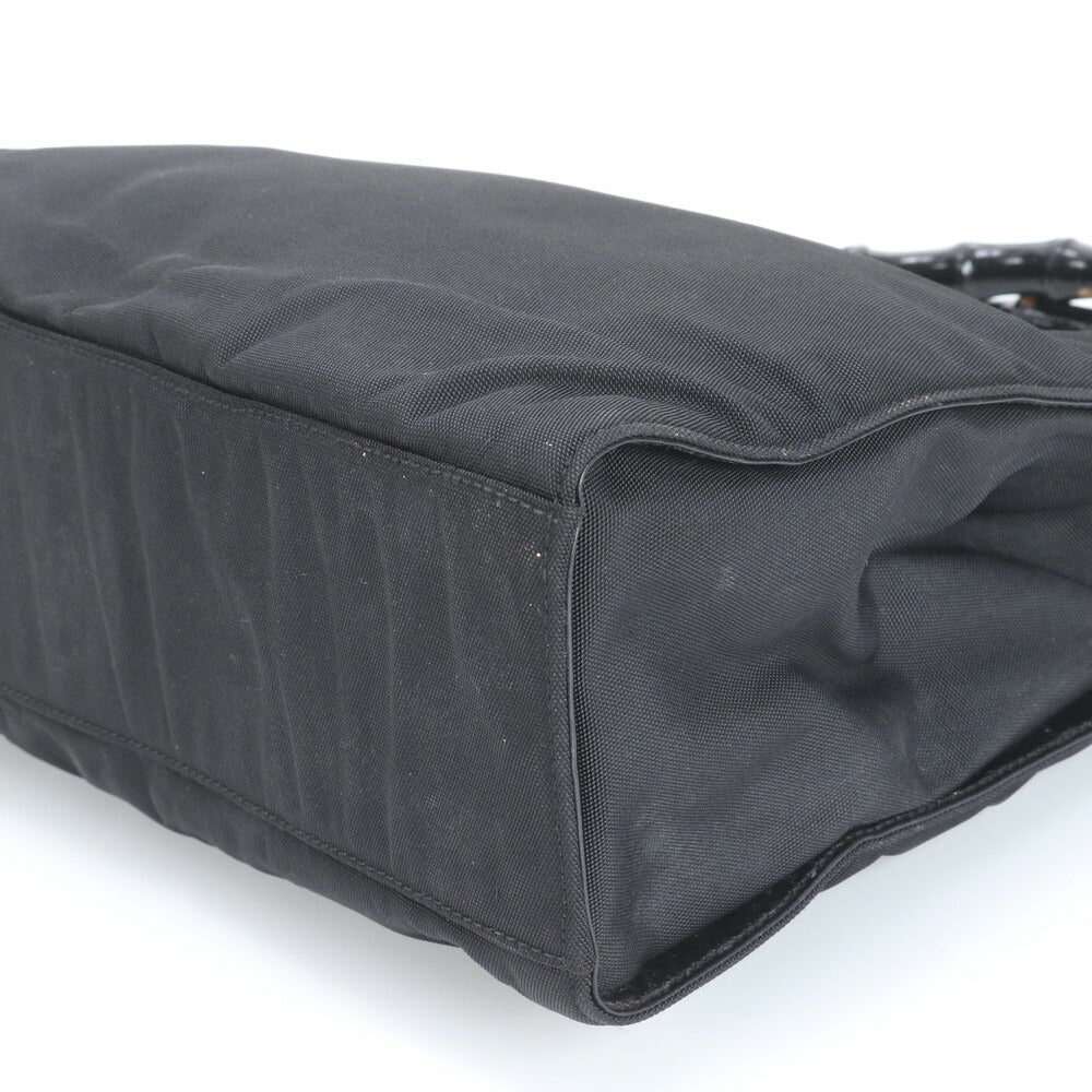 美品 グッチ バンブー レザー ハンドバッグ トート ブラック 黒 002 1016 レディース EEE CS27-2