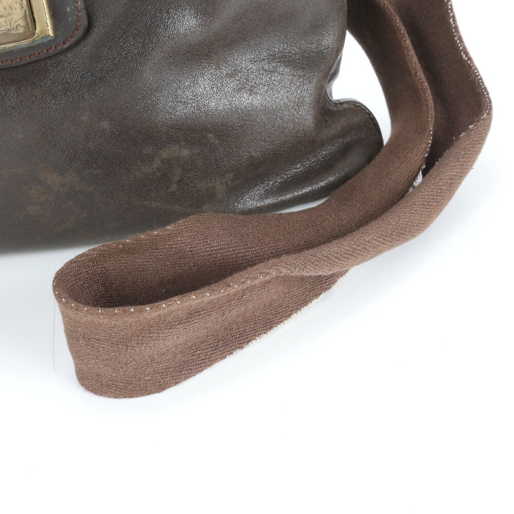 D&G ドルチェアンドガッバーナ レザー ショルダーバッグ 斜め掛け メッセンジャー ビジネス 通勤 ブラウン 茶色 A4 メンズ RRE CS32-9