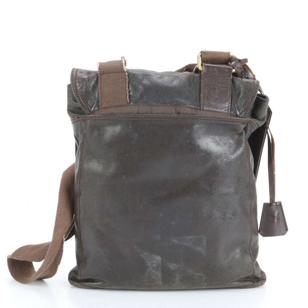 D&G ドルチェアンドガッバーナ レザー ショルダーバッグ 斜め掛け メッセンジャー ビジネス 通勤 ブラウン 茶色 A4 メンズ RRE CS32-9