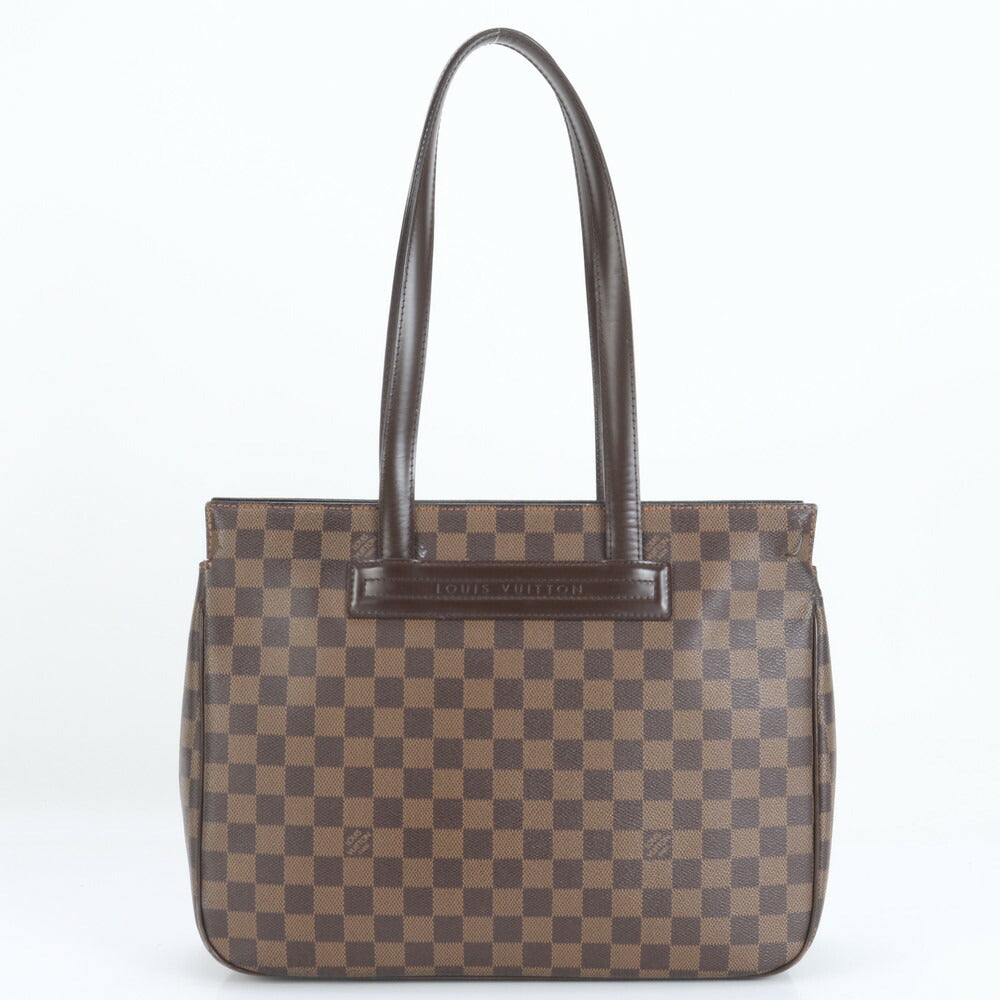 美品 ルイヴィトン ダミエ パリオリ PM レザー ショルダーバッグ A4 レディース トート 通勤 ハンド 肩掛け エベヌ VVV CT9-7