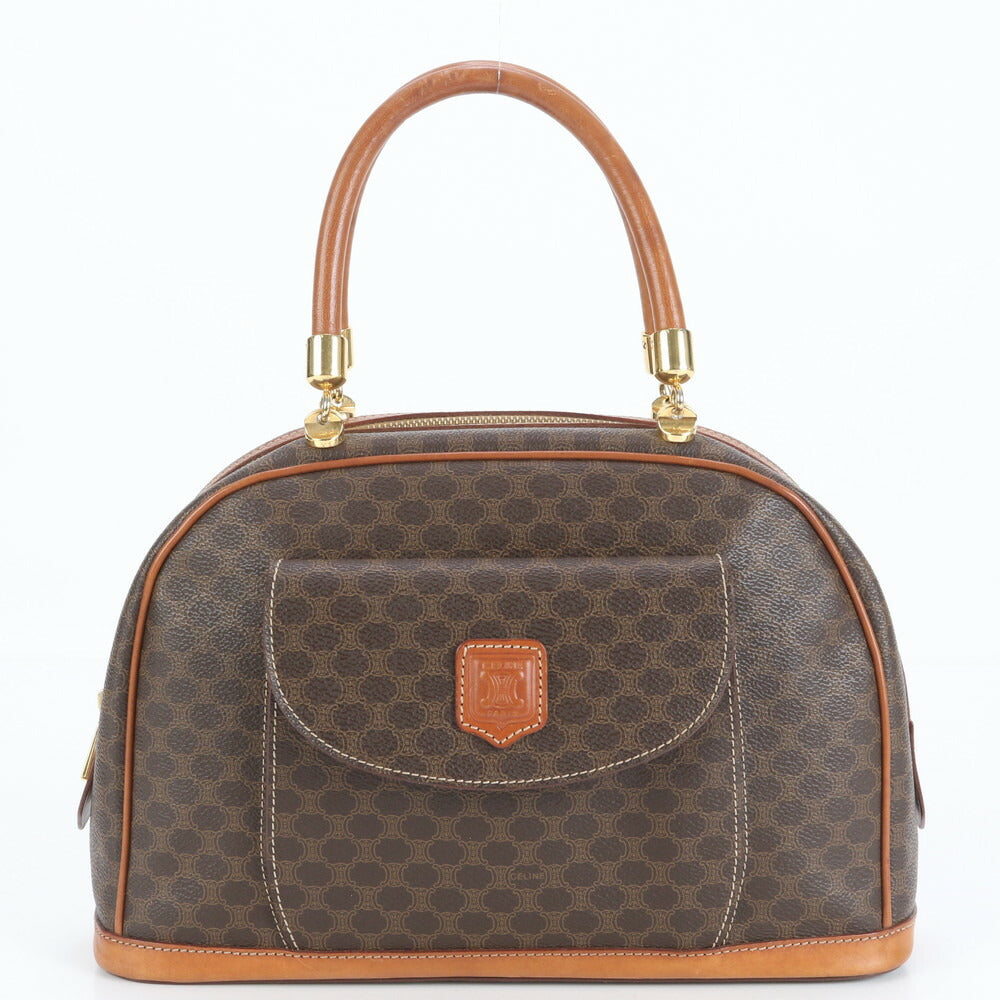 極美品 ヴィンテージ セリーヌ マカダム トリオンフ ショルダー ハンド ゴールド レザー トート バッグ レディース 革 CT9-5