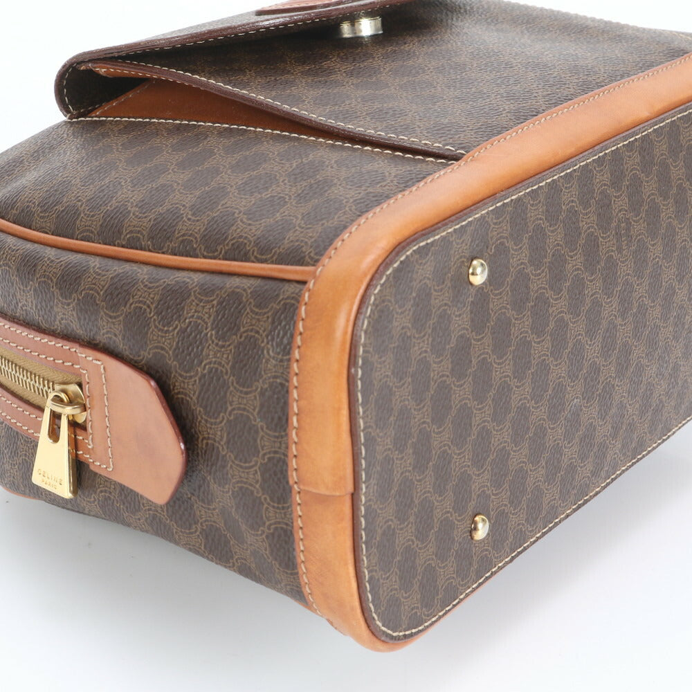 極美品 ヴィンテージ セリーヌ マカダム トリオンフ ショルダー ハンド ゴールド レザー トート バッグ レディース 革 CT9-5