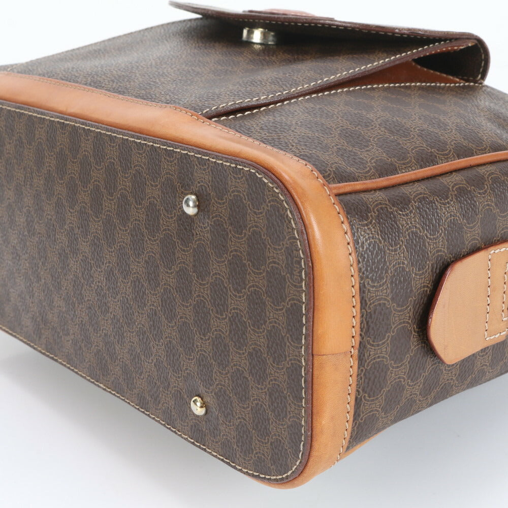 極美品 ヴィンテージ セリーヌ マカダム トリオンフ ショルダー ハンド ゴールド レザー トート バッグ レディース 革 CT9-5