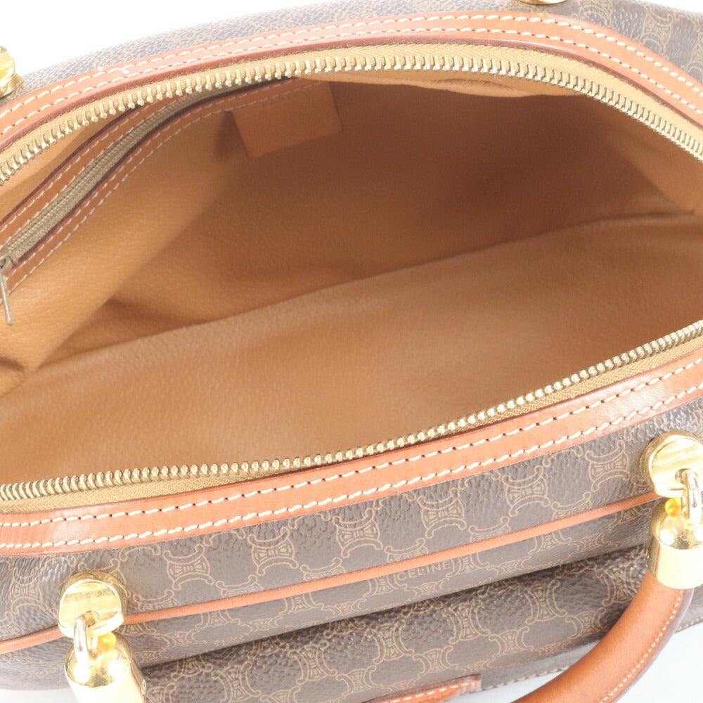 極美品 ヴィンテージ セリーヌ マカダム トリオンフ ショルダー ハンド ゴールド レザー トート バッグ レディース 革 CT9-5