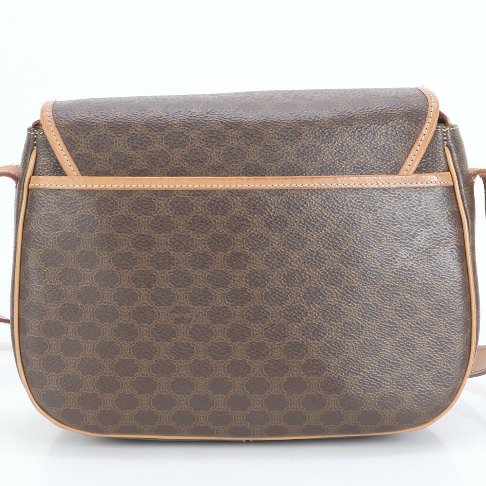 美品 ヴィンテージ セリーヌ マカダム トリオンフ レザー ショルダーバッグ 斜め掛け ハンド トート レディース 革 VVV CT9-4