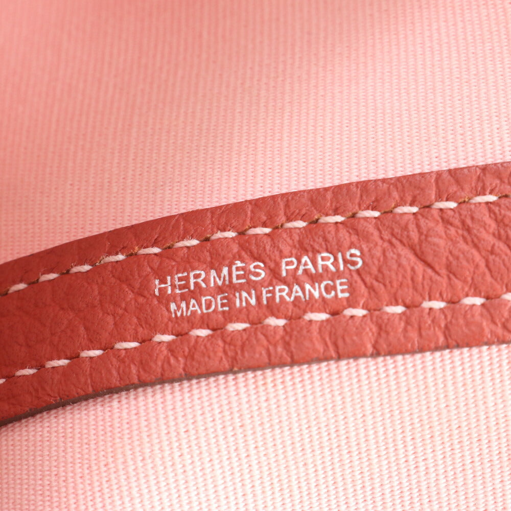 美品 エルメス T 刻印 ガーデンパーティ PM トワルオフィシエ レザー トート バッグ 肩掛け ショルダー A4 レディース VEE CT26-3