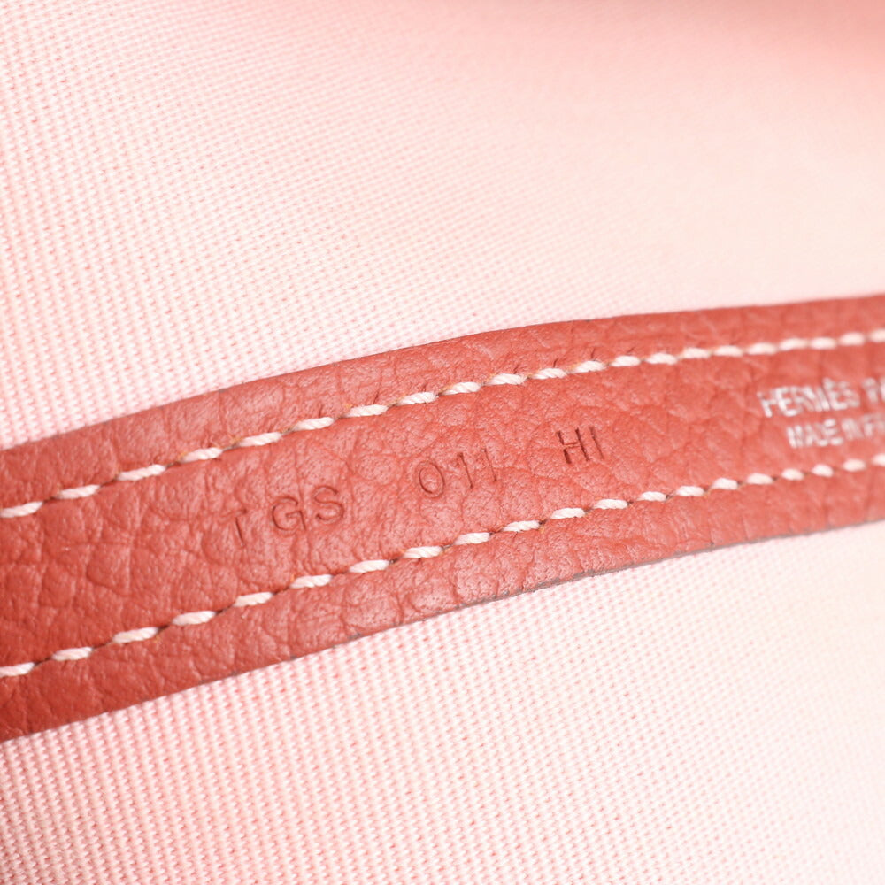 美品 エルメス T 刻印 ガーデンパーティ PM トワルオフィシエ レザー トート バッグ 肩掛け ショルダー A4 レディース VEE CT26-3