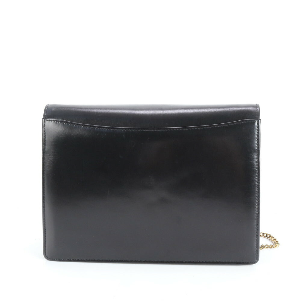 極美品 Roger Vivier ロジェ ヴィヴィエ チェーン レザー ショルダーバッグ 肩掛け ハンド ブラック 黒 レディース VMM CT29-8