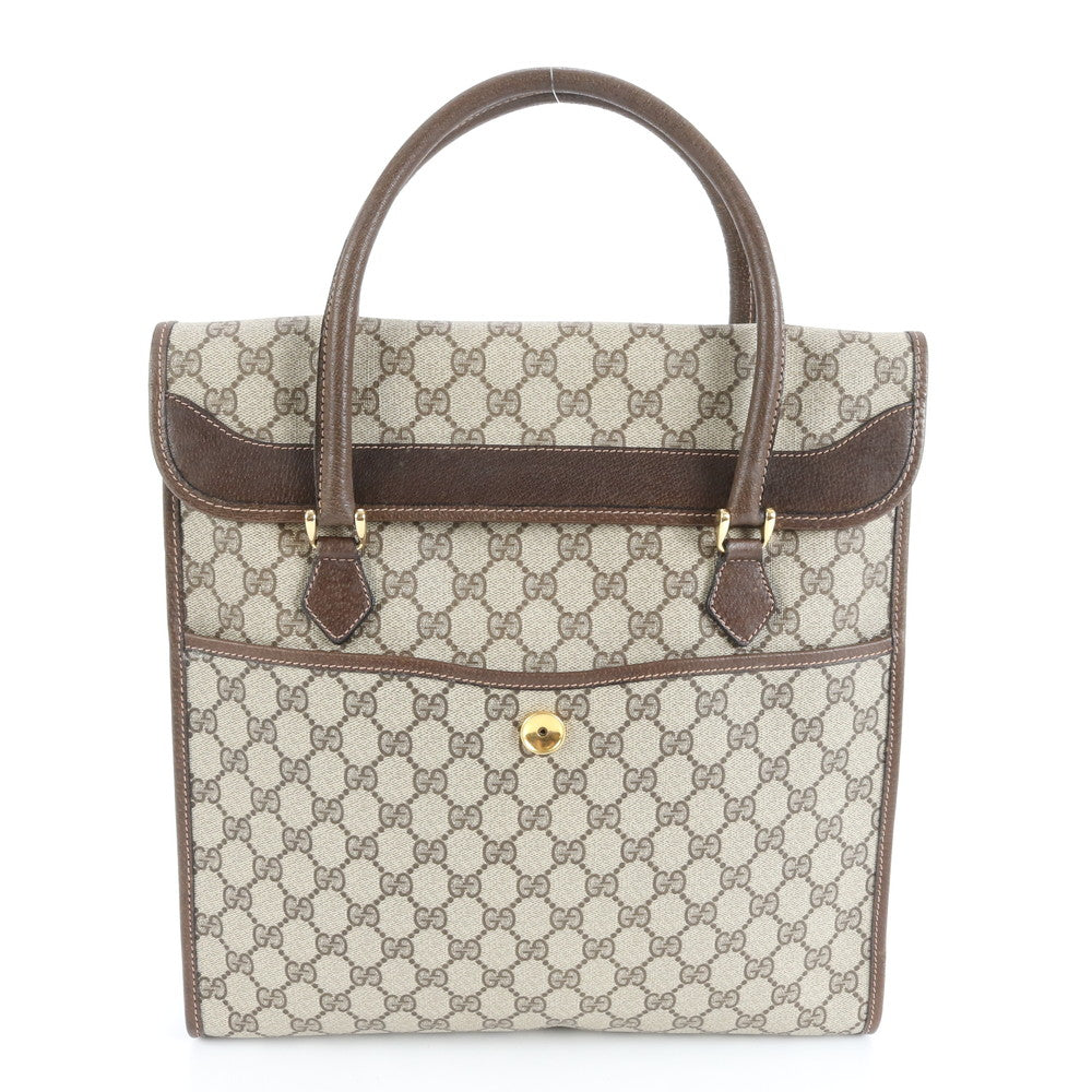 極美品 ヴィンテージ オールド グッチ GG スプリーム レザー トート バッグ ショルダー ビジネス 通勤 書類鞄 A4 メンズ EUE CV3-6