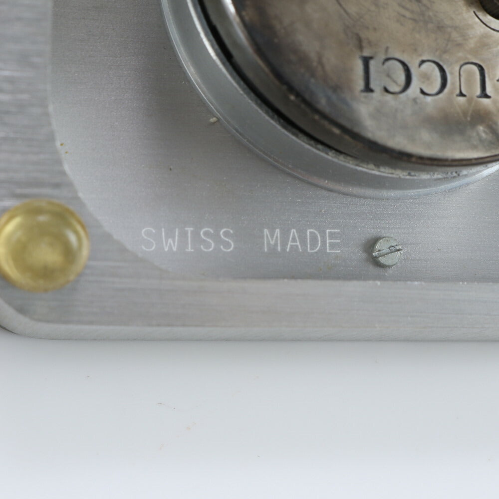 グッチ スイス製 Gロゴ 置時計 トラベル クロック ウォッチ アラーム付 インテリア シルバー 20263 メンズ レディース EEE CV3-4