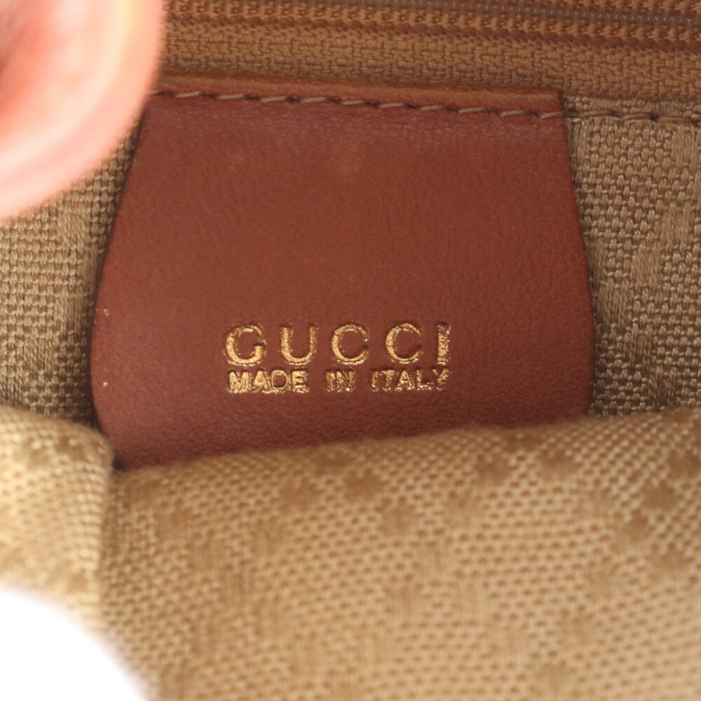 極美品 ヴィンテージ オールド グッチ バンブー レザー リュックサック リュック バックパック ブラウン 茶色 レディース EEE CV5-4