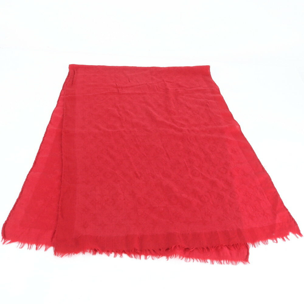 美品 ルイヴィトン モノグラム フリンジ マフラー 大判 ストール ショール ひざ掛け 秋 冬 防寒 レディース EEE CV7-1