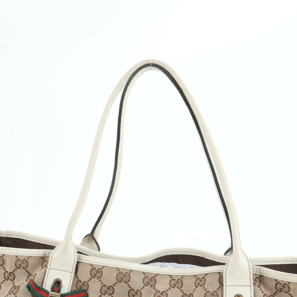 極美品 グッチ GG キャンバス シェリーライン プリンシー レザー トート バッグ 肩掛け ショルダー A4 161719 レディース EEE CV2-2